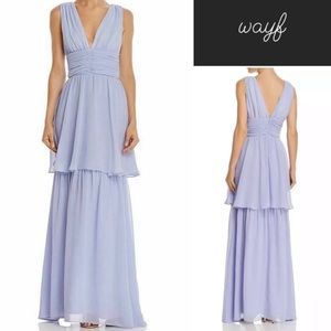 WAYF Sleeveless Plunge V Neck Dress Periwinkle NWT • S